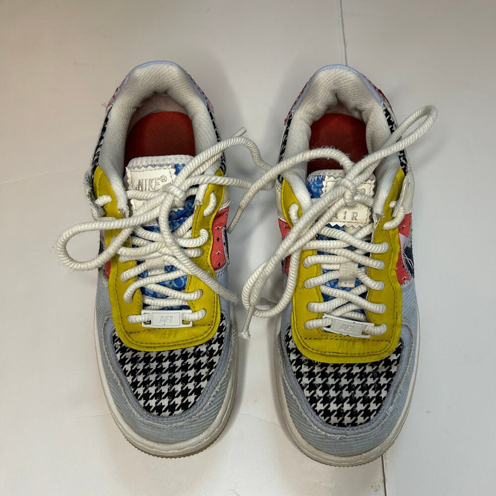 Nike Air Force 1 Shadow Patchwork Sail Blue Sneakers 5 - Picture 2 of 6